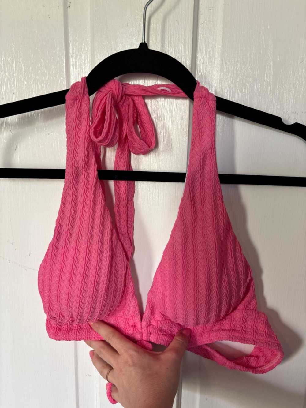 Pink Textured Halter Bikini Top - Picture 4 of 4